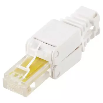 Kabelverbinder LOGON TWP8P8TP RJ-45 Cat5e, transparent/weiß/gelb, 10er-Pack