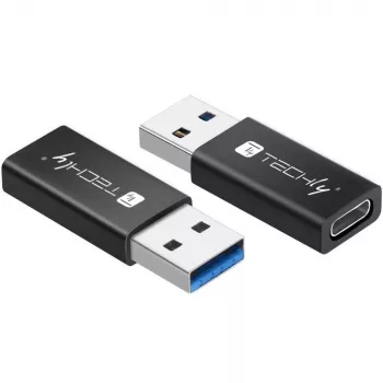 USB-Adapter Techly IADAP USB3-AFT USB A auf USB C Schwarz