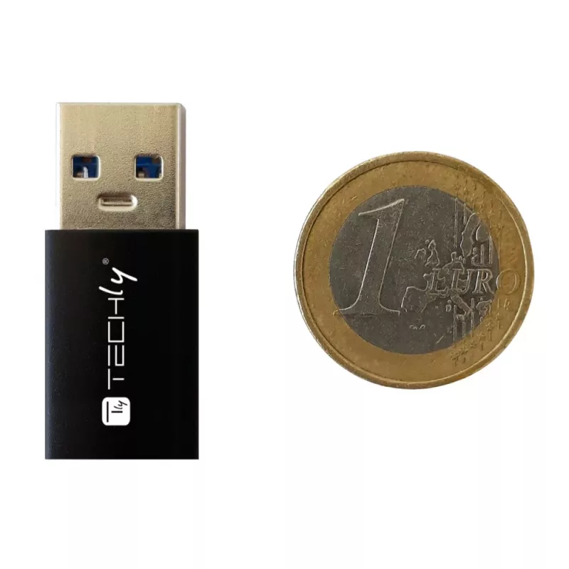USB-Adapter Techly IADAP USB3-AFT USB A auf USB C Schwarz
