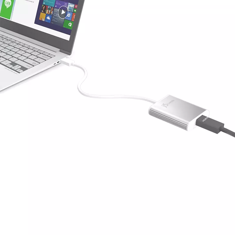 j5create JUA354 USB 3.0 auf 4K HDMI Display Adapter Silber