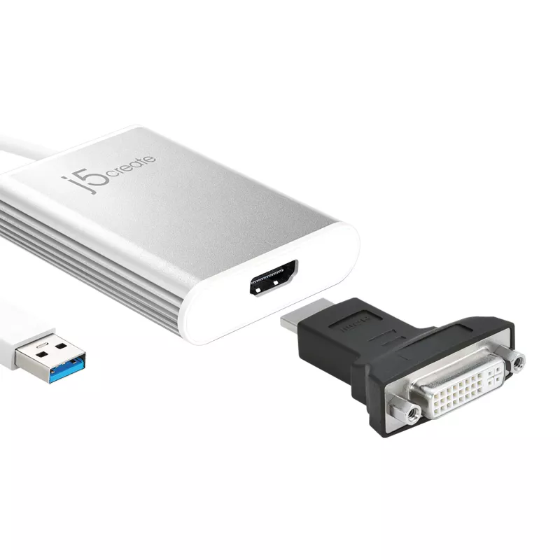 j5create JUA354 USB 3.0 auf 4K HDMI Display Adapter Silber