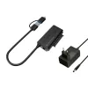 Conceptronic ABBY21B USB 3.0 SATA-Adapter mit Netzteil, 2,5 Zoll/3,5 Zoll SATA HDD/SSD, 2-in-1 USB-C/A-Kabel