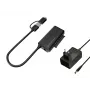 Conceptronic ABBY21B USB 3.0 SATA-Adapter mit Netzteil, 2,5 Zoll/3,5 Zoll SATA HDD/SSD, 2-in-1 USB-C/A-Kabel