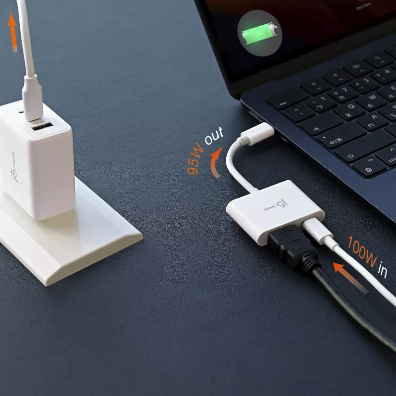 j5create JCA152 USB-C® auf 4K HDMI™ Adapter mit Power Delivery, Schwarz