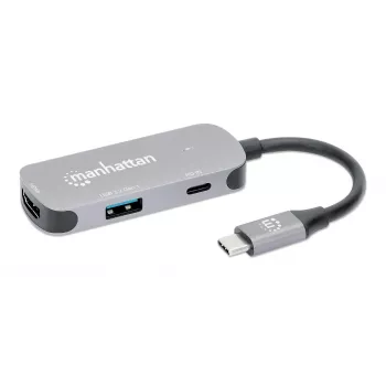 Manhattan USB-C Dock/Hub HDMI USB-A USB-C 100W Power Delivery 4K 60Hz