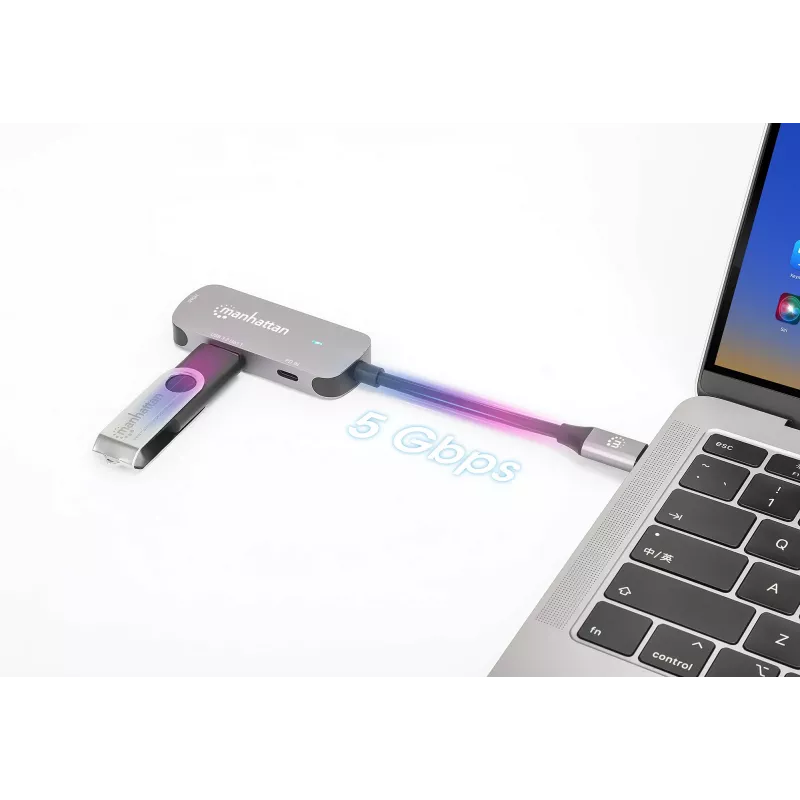 Manhattan USB-C Dock/Hub HDMI USB-A USB-C 100W Power Delivery 4K 60Hz