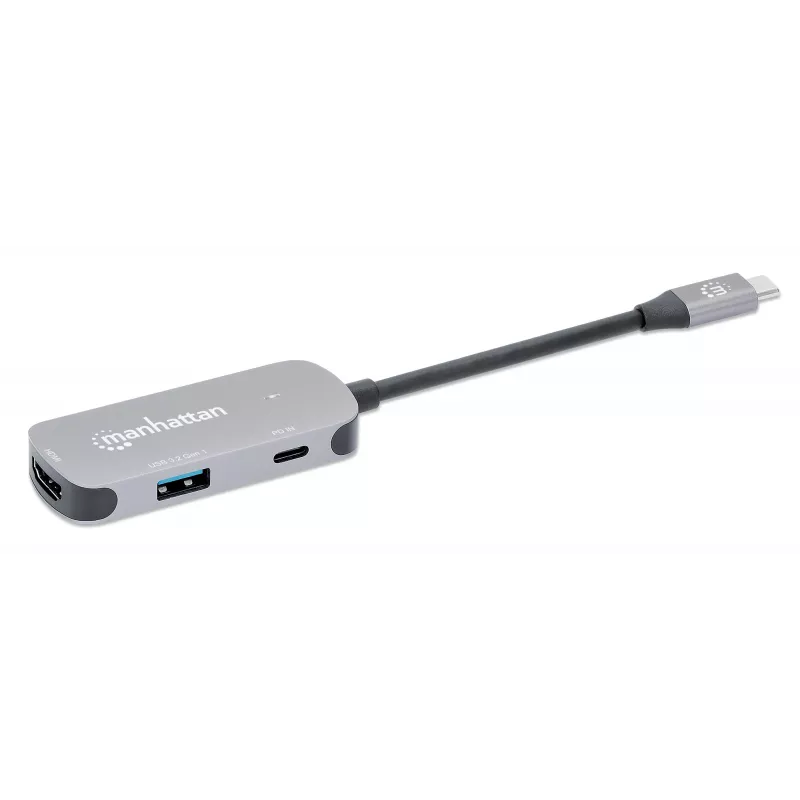 Manhattan USB-C Dock/Hub HDMI USB-A USB-C 100W Power Delivery 4K 60Hz