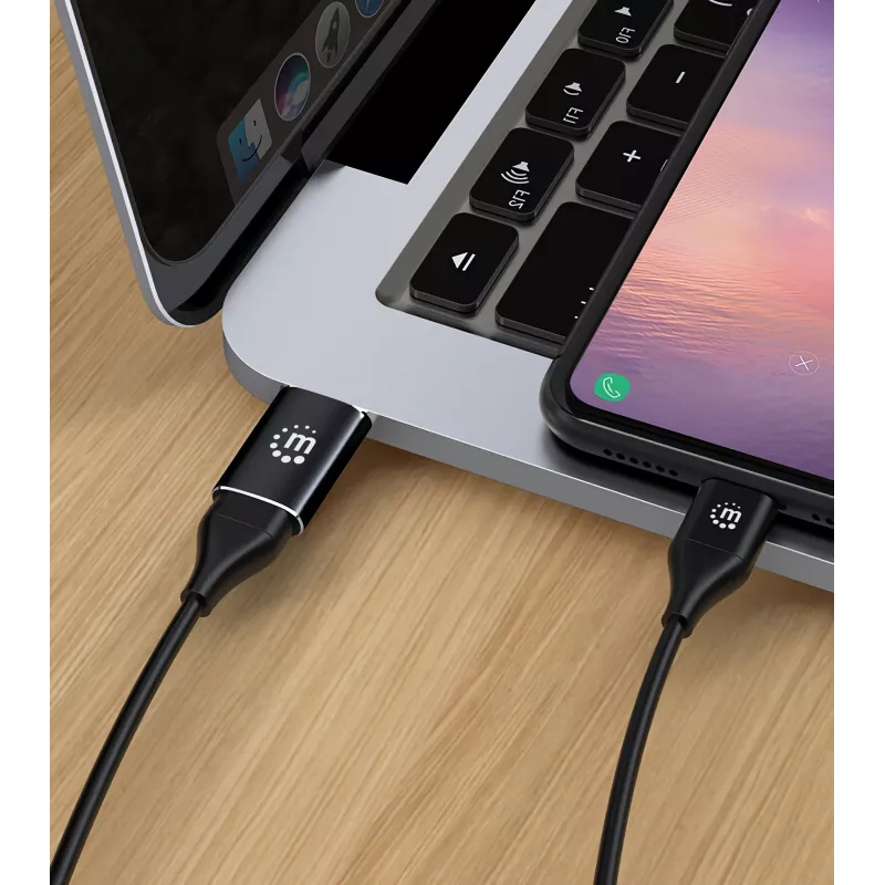 Manhattan USB-C auf USB-A Adapter, Buchse auf Stecker, 10 Gbit/s (USB 3.2 Gen2 aka USB 3.1), SuperSpeed+ USB, Schwarz, lebenslange Garantie