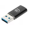 Manhattan USB-C auf USB-A Adapter, Buchse auf Stecker, 10 Gbit/s (USB 3.2 Gen2 aka USB 3.1), SuperSpeed+ USB, Schwarz, lebenslange Garantie