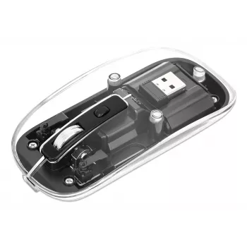 Kabellose Maus Manhattan Transparent wiederaufladbar USB