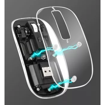 Kabellose Maus Manhattan Transparent wiederaufladbar USB