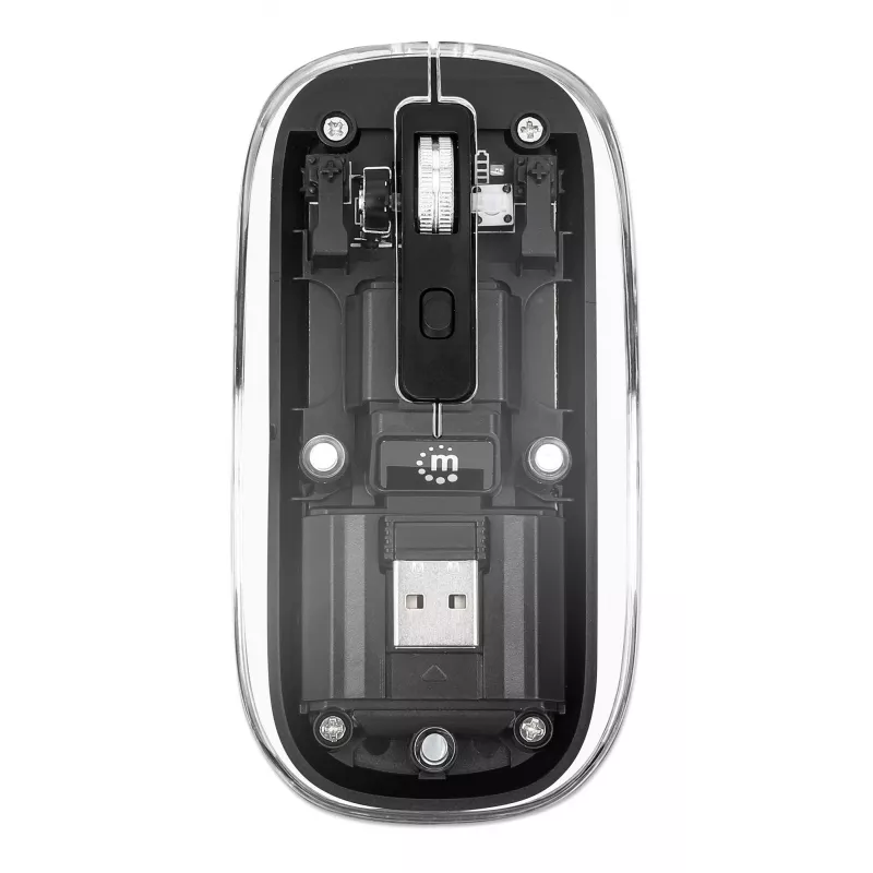 Kabellose Maus Manhattan Transparent wiederaufladbar USB