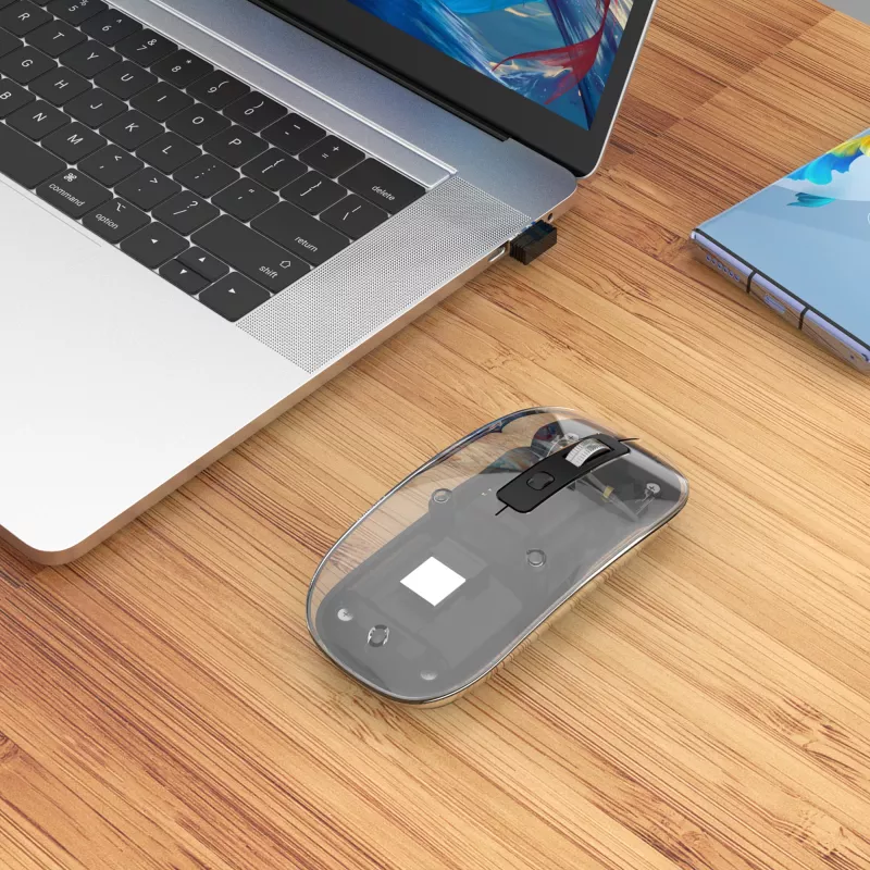 Kabellose Maus Manhattan Transparent wiederaufladbar USB