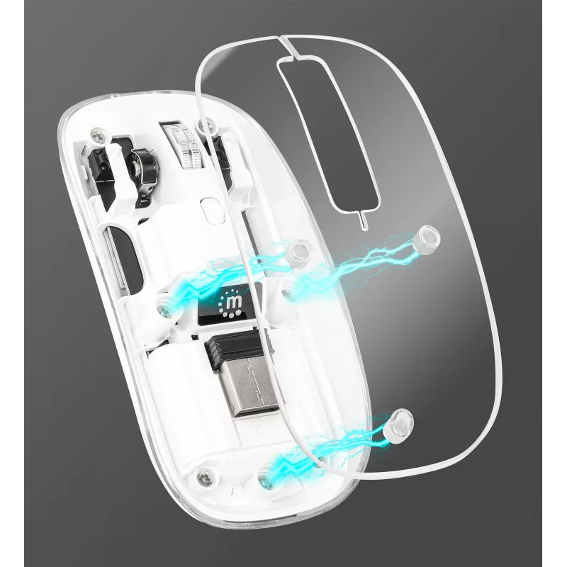Manhattan Transparent Wiederaufladbare Kabellose USB-Maus