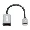 Manhattan USB-C-auf-HDMI-Kabel, 4K@60Hz, 5 Gbit/s (USB 3.2 Gen1 aka USB 3.0), 11 cm, Stecker auf Buchse, Schwarz/Silber, Drei Jahre Garantie