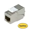 Keystone-Buchse ROLINE Cat.6a RJ-45 geschirmt, werkzeuglos, schlank, Silber
