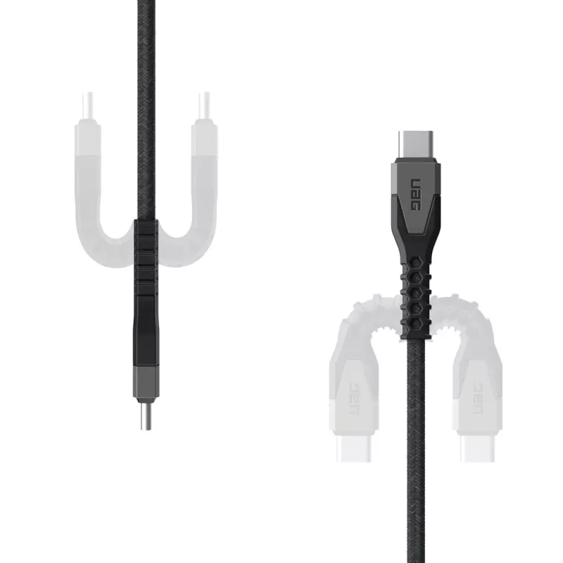 USB-C auf USB-C Stromkabel EATON Urban Armor Gear Kevlar Core 1,5 m, USB 2.0, schwarz/grau