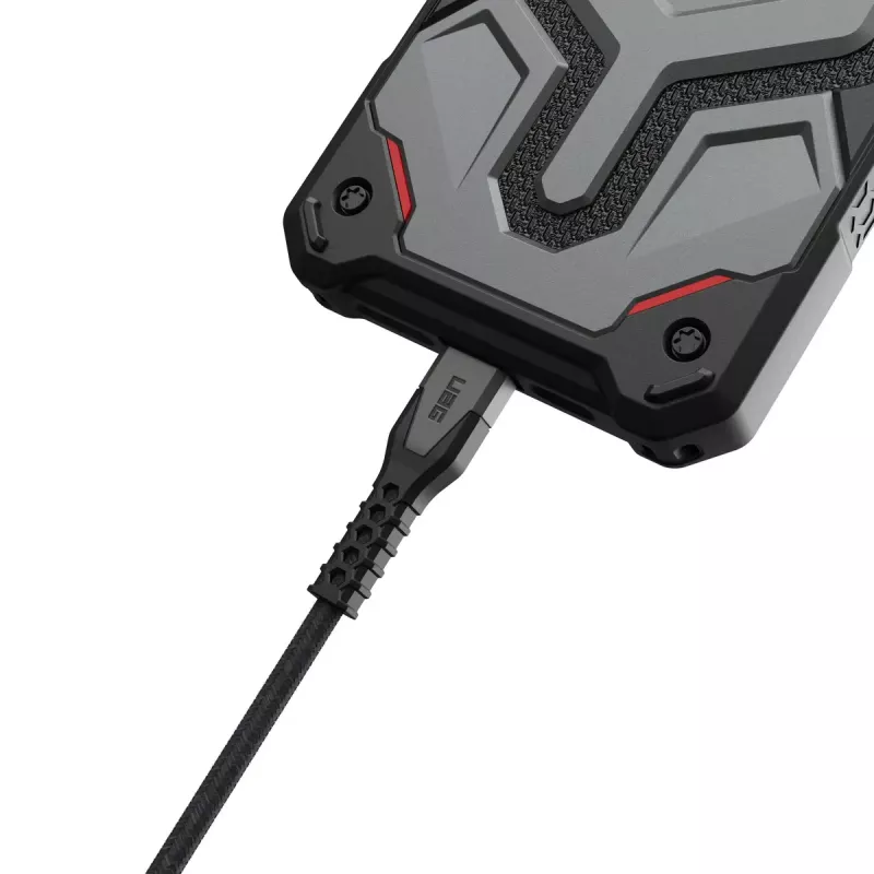 USB-C auf USB-C Stromkabel EATON Urban Armor Gear Kevlar Core 1,5 m, USB 2.0, schwarz/grau