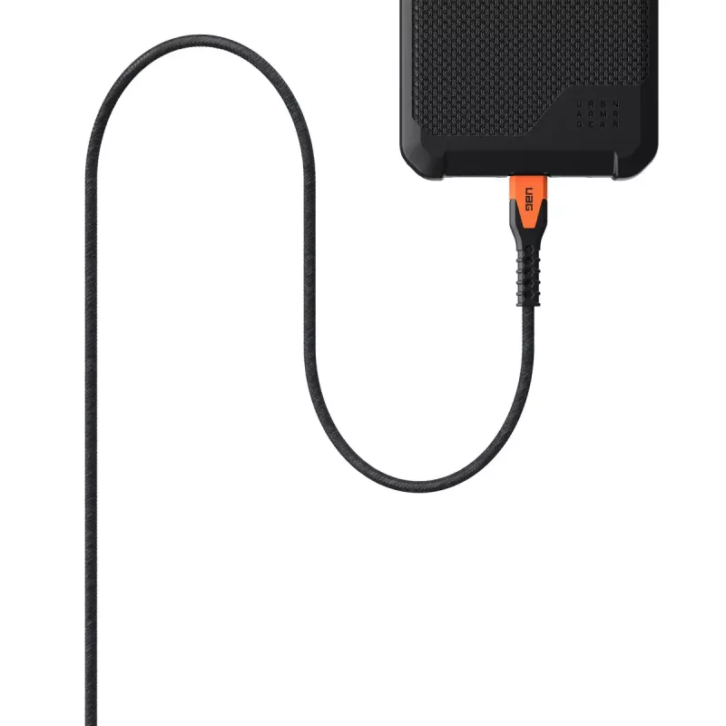 USB-C-auf-USB-C-Ladekabel Eaton 1,5 m – Kevlar-Kern, USB 2.0, Schwarz/Orange