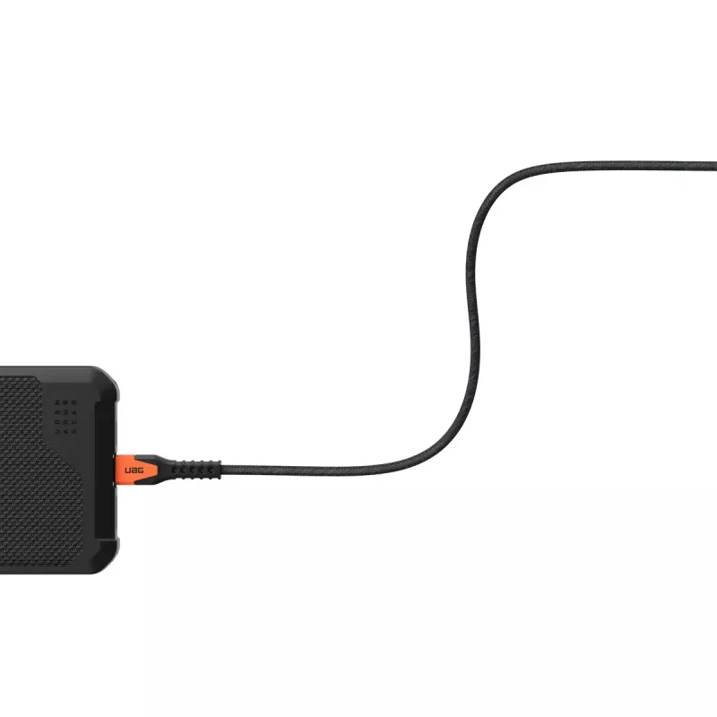 USB-C-auf-USB-C-Ladekabel Eaton 1,5 m – Kevlar-Kern, USB 2.0, Schwarz/Orange