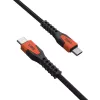 USB-C-auf-USB-C-Ladekabel Eaton 1,5 m – Kevlar-Kern, USB 2.0, Schwarz/Orange