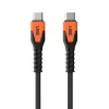 USB-C-auf-USB-C-Ladekabel Eaton 1,5 m – Kevlar-Kern, USB 2.0, Schwarz/Orange