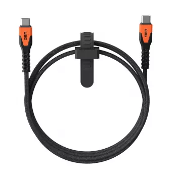USB-C-auf-USB-C-Ladekabel Eaton 1,5 m – Kevlar-Kern, USB 2.0, Schwarz/Orange