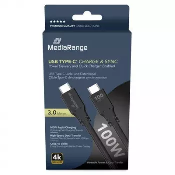 USB-Kabel MediaRange MRCS218 3 m USB 3.2 Gen 1 USB C Schwarz