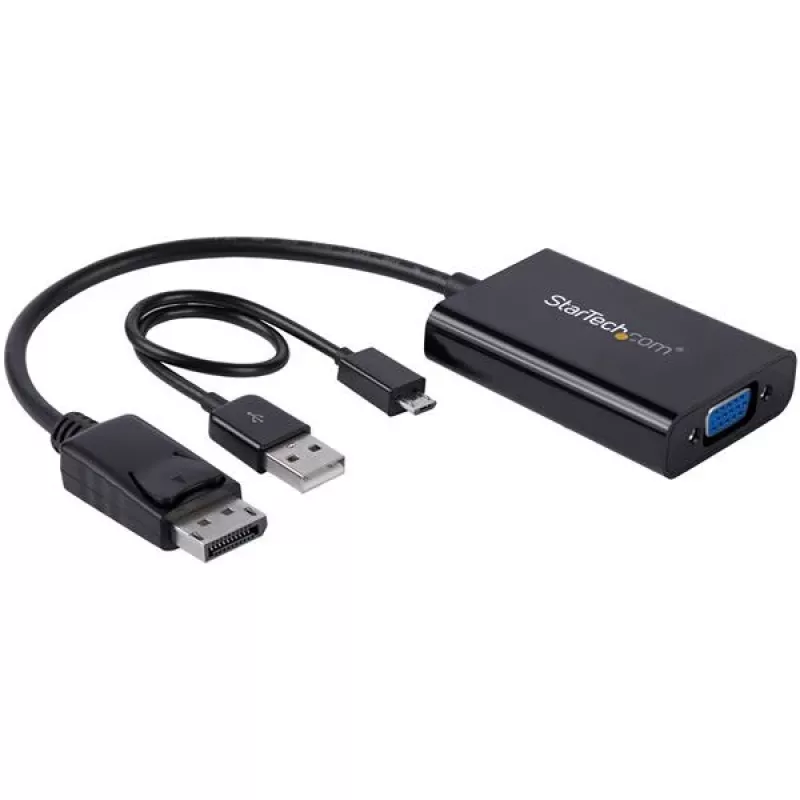 StarTech.com DisplayPort zu VGA Adapter mit Audio, 0,184 m, 1920 x 1200 Pixel, 1080p, Schwarz, Aktiver Videokonverter, 0 - 70 °C