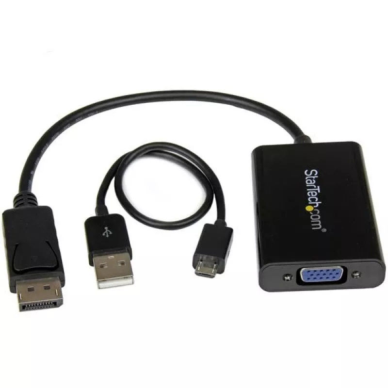 StarTech.com DisplayPort zu VGA Adapter mit Audio, 0,184 m, 1920 x 1200 Pixel, 1080p, Schwarz, Aktiver Videokonverter, 0 - 70 °C
