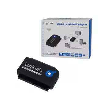 Schnittstellenkartenadapter LOGILINK AU0006C — USB Typ-A auf IDE/ATA und SATA, 1,2 m Kabel, schwarz