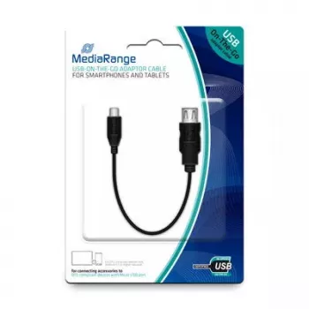 USB-Kabel MediaRange MRCS168 0,2m Micro-USB B USB A Schwarz