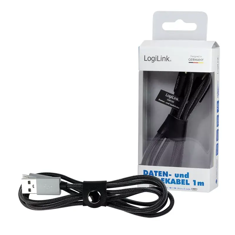 USB-Kabel LogiLink CU0132 1m USB A Micro-USB A Grau
