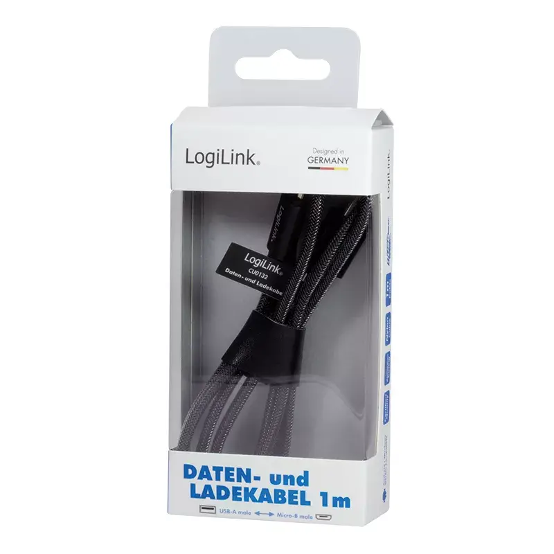 USB-Kabel LogiLink CU0132 1m USB A Micro-USB A Grau