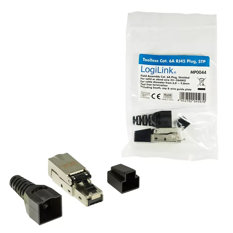 Drahtverbinder LogiLink MP0044 RJ-45 Cat6a 0,5 m Edelstahl