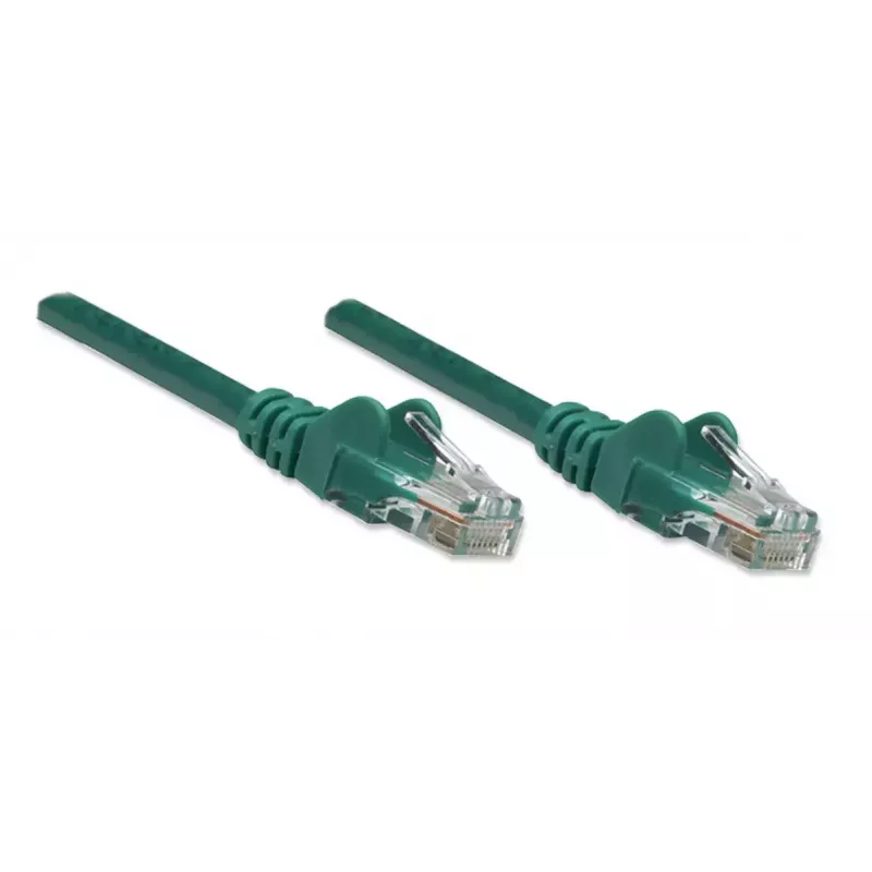 Intellinet Netzwerk-Patchkabel, Cat5e, 0,5 m, Grün, CCA, U/UTP, PVC, RJ45, vergoldete Kontakte, Knickschutz, Knickschutztülle, lebenslange Garantie