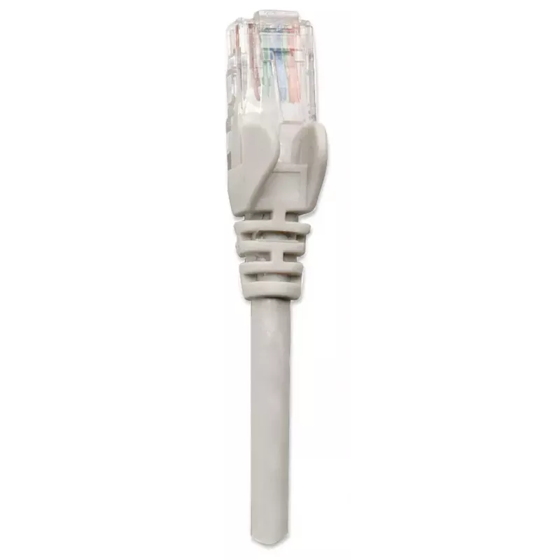 Intellinet Netzwerk-Patchkabel, Cat5e, 2 m, Grau, CCA, U/UTP, PVC, RJ45, vergoldete Kontakte, Hakenverhinderung, Zugentlastung, lebenslange Garantie
