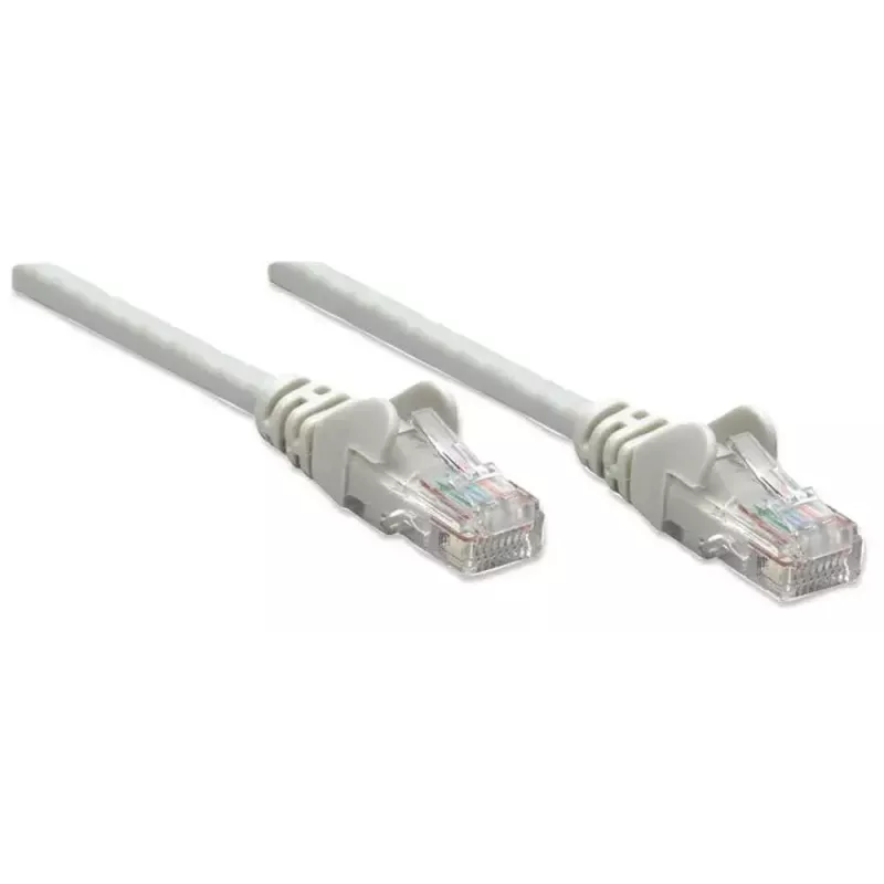 Intellinet Netzwerk-Patchkabel, Cat5e, 15 m, Grau, CCA, U/UTP, PVC, RJ45, vergoldete Kontakte, rastnasenfrei, mit Knickschutz, lebenslange Garantie