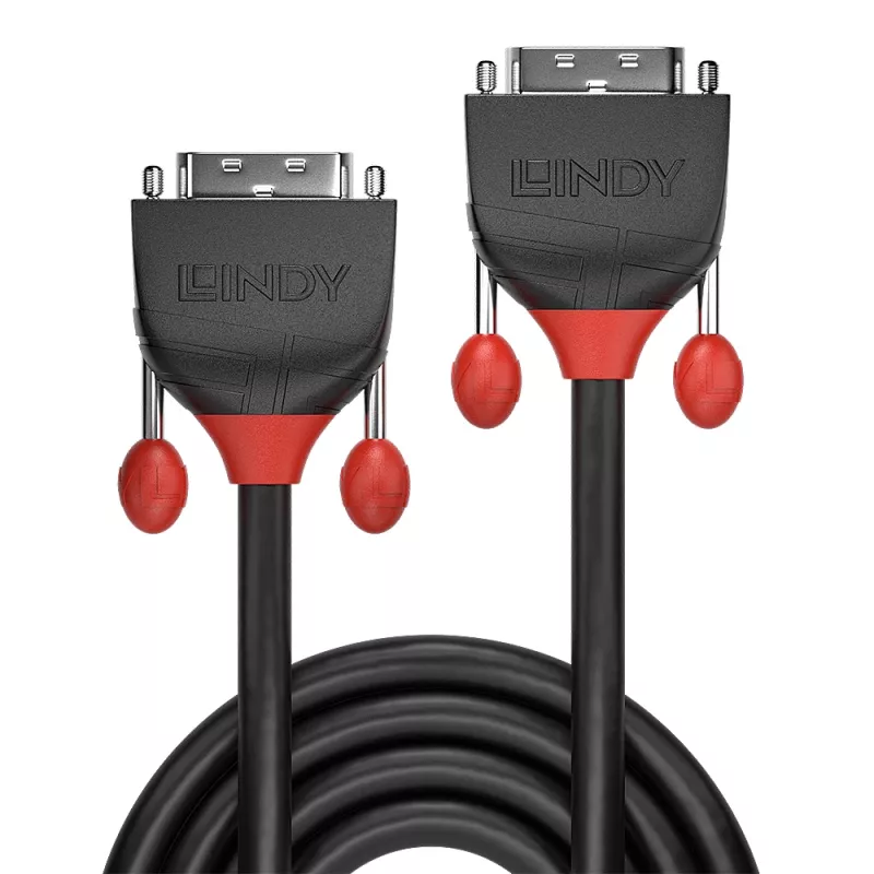 Lindy 2m DVI-D Dual Link Kabel, Schwarz Line