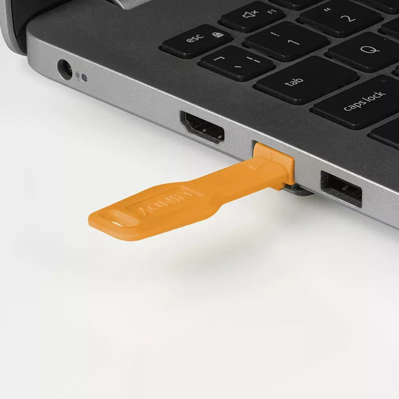 Lindy RJ45 Port Lock Key Orange Modell 47896 — Mechanischer Sicherheitsschlüssel für Netzwerk-Port-Schlösser