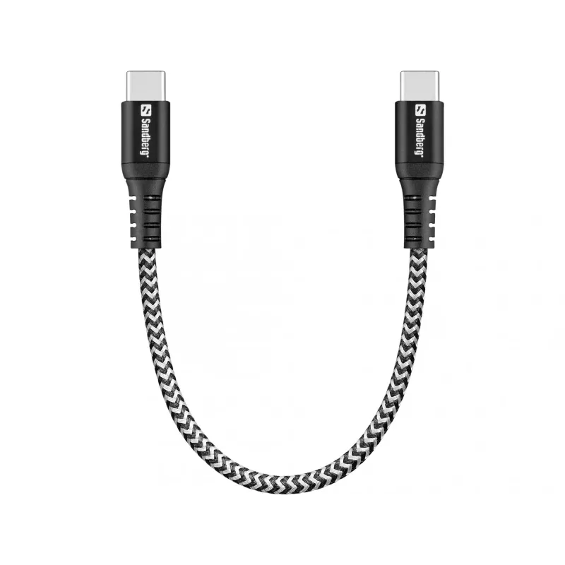 USB-C Kabel Sandberg Survivor 0,2 m 100 W Schwarz Weiß