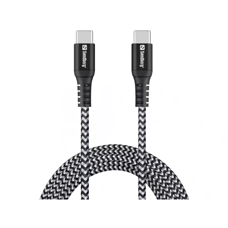 USB-C-Kabel Sandberg Survivor 2M 100W Schwarz Weiß
