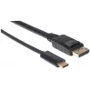 Manhattan USB-C-auf-DisplayPort-Kabel, 4K@60Hz, 1 m, Stecker zu Stecker, Schwarz, nicht bidirektional, drei Jahre Garantie, entspricht CDP2DP1MBD
