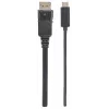 Manhattan USB-C-auf-DisplayPort-Kabel, 4K@60Hz, 1 m, Stecker zu Stecker, Schwarz, nicht bidirektional, drei Jahre Garantie, entspricht CDP2DP1MBD