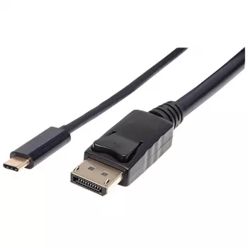 Manhattan USB-C auf DisplayPort Kabel, 4K@60Hz, 2m, Stecker auf Stecker, Schwarz, Nicht bidirektional, Drei Jahre Garantie, Vergleichbar mit CDP2DP2MBD