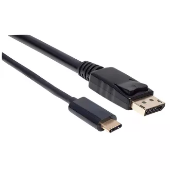 Manhattan USB-C auf DisplayPort Kabel, 4K@60Hz, 2m, Stecker auf Stecker, Schwarz, Nicht bidirektional, Drei Jahre Garantie, Vergleichbar mit CDP2DP2MBD