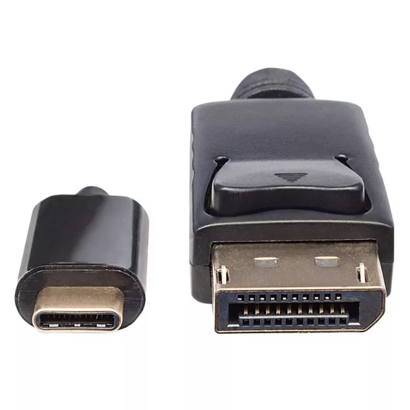Manhattan USB-C auf DisplayPort Kabel, 4K@60Hz, 2m, Stecker auf Stecker, Schwarz, Nicht bidirektional, Drei Jahre Garantie, Vergleichbar mit CDP2DP2MBD