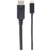 Manhattan USB-C auf DisplayPort Kabel, 4K@60Hz, 2m, Stecker auf Stecker, Schwarz, Nicht bidirektional, Drei Jahre Garantie, Vergleichbar mit CDP2DP2MBD
