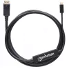 Manhattan USB-C auf DisplayPort Kabel, 4K@60Hz, 2m, Stecker auf Stecker, Schwarz, Nicht bidirektional, Drei Jahre Garantie, Vergleichbar mit CDP2DP2MBD