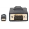 Manhattan Mini DisplayPort 1.2a auf VGA Kabel, 1080@60Hz, Aktiv, 1,8m, Stecker auf Stecker, Schwarz, Polybeutel